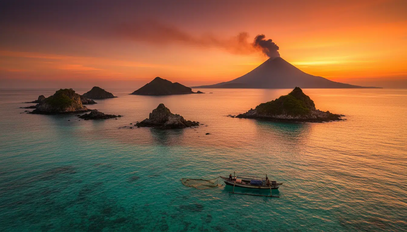 Îles volcaniques sur la ceinture de feu du Pacifique