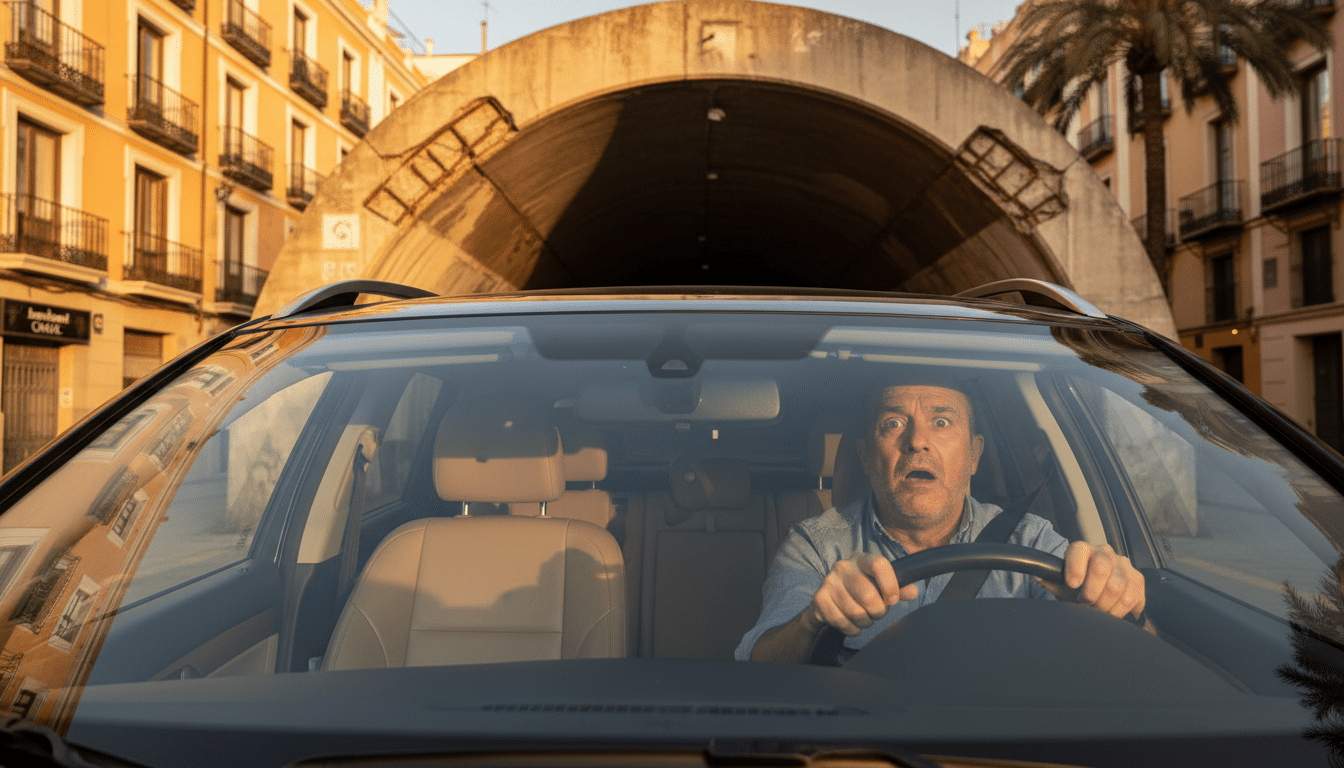 Conducteur choqué face à un tunnel très bas