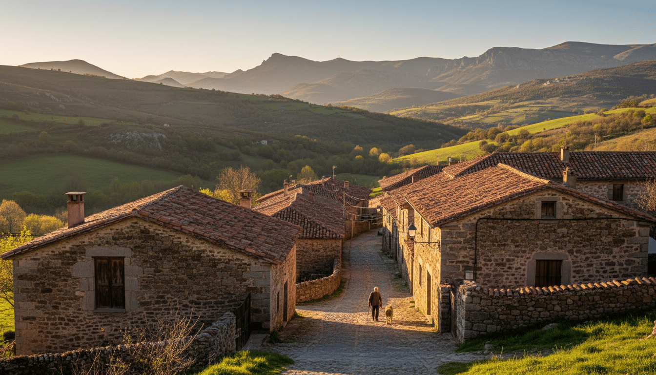 Village d'Arenillas dans les montagnes de Soria en Espagne