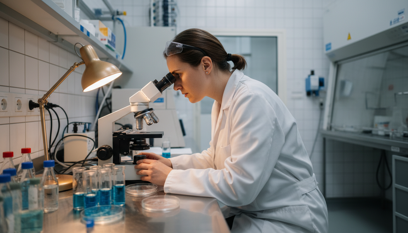 Scientifique analysant des échantillons de virus grippal en laboratoire