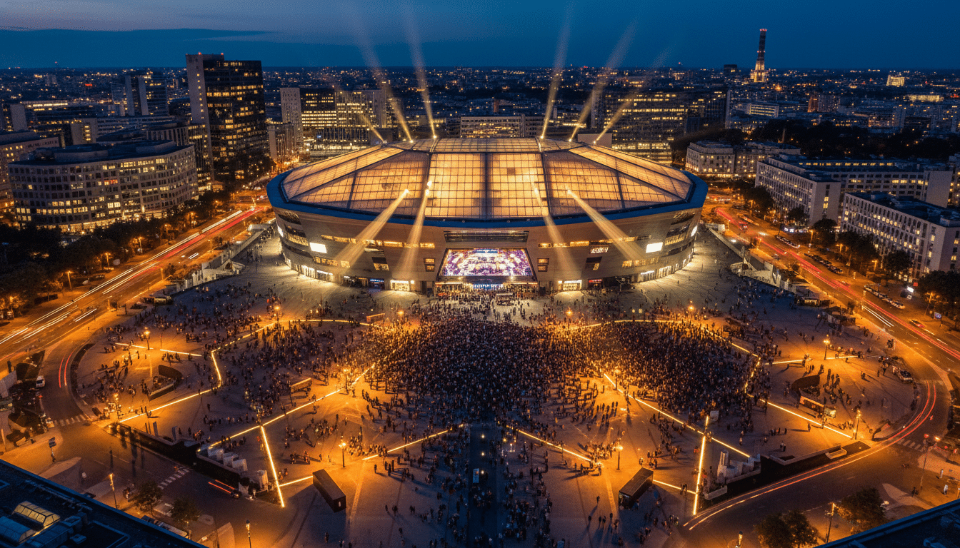 Paris La Défense Arena illuminée pour un concert