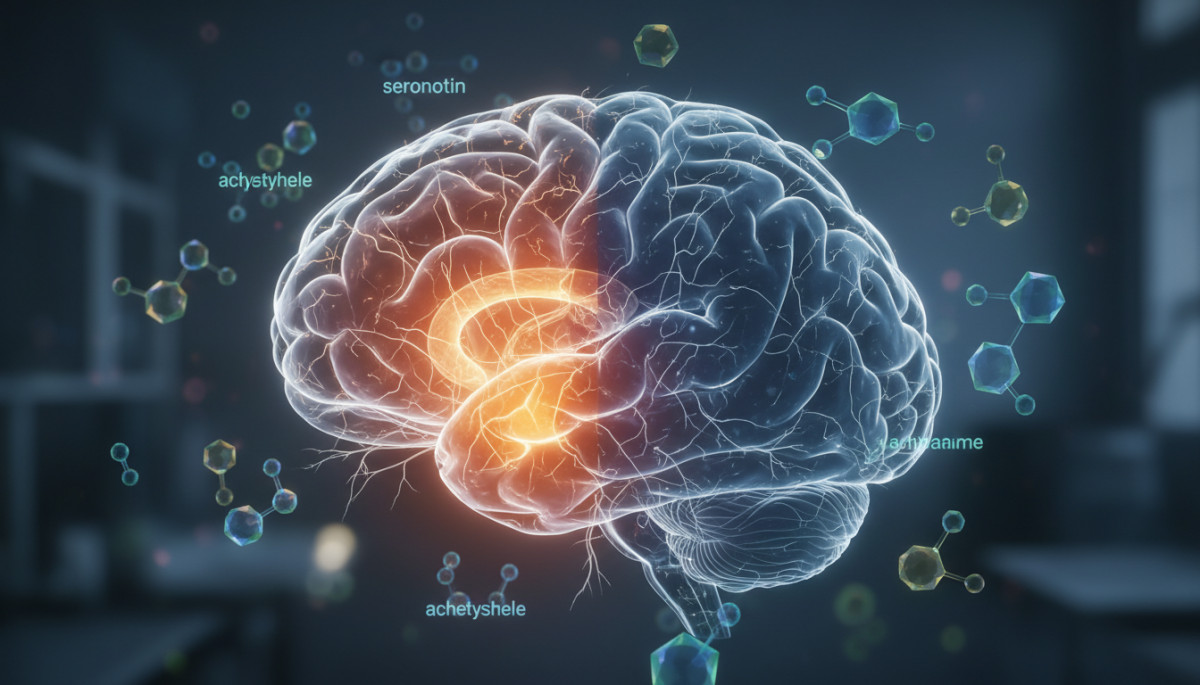 Cerveau humain avec hippocampe actif et cortex préfrontal inactif