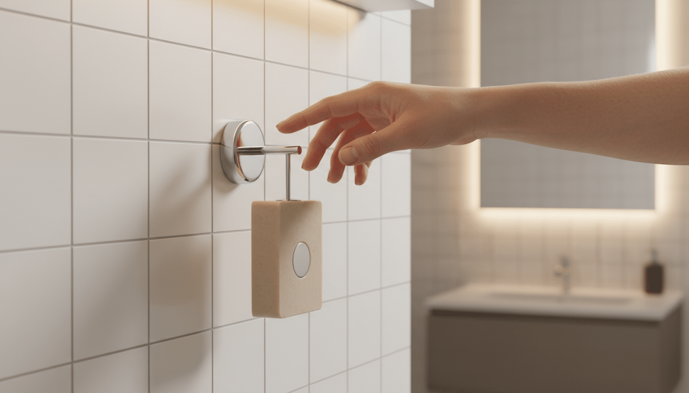 Porte-savon magnétique sans perçage fixé au mur de salle de bain