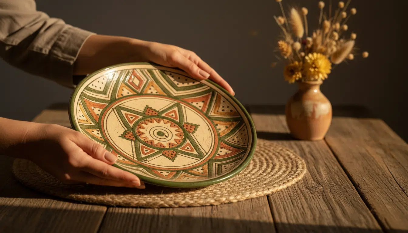 Assiette Action aux motifs style riad marocain