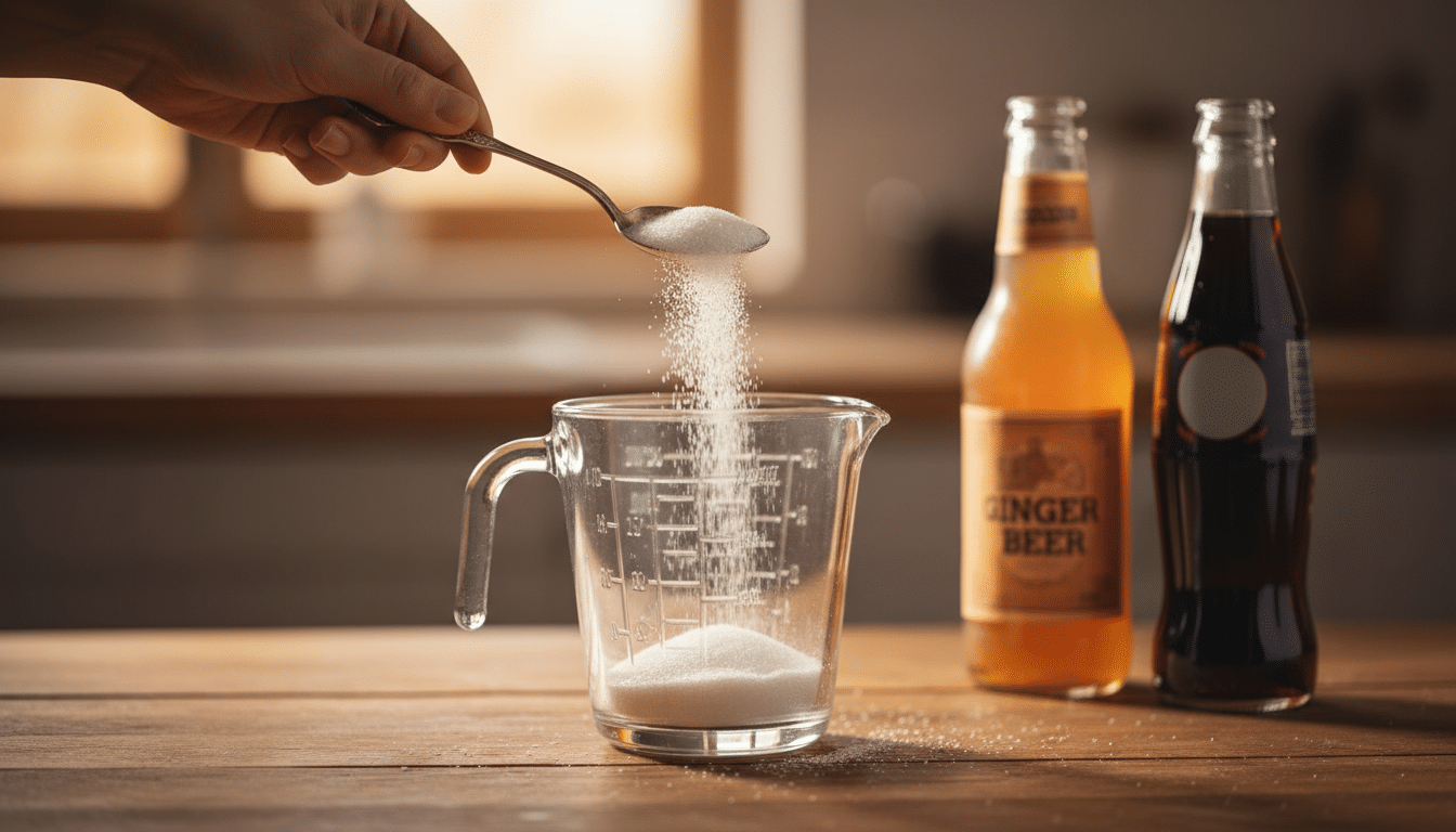 Comparaison du sucre entre ginger beer et cola