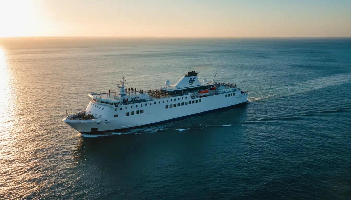Ferry Brittany Ferries traversant la Manche en été