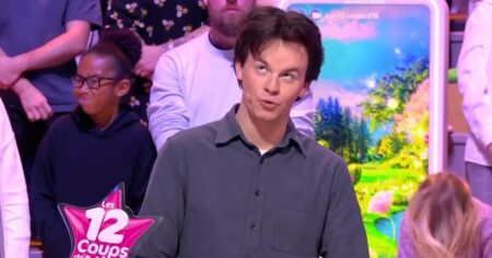Cyprien sur le plateau des 12 Coups de midi face à Jean-Luc Reichmann