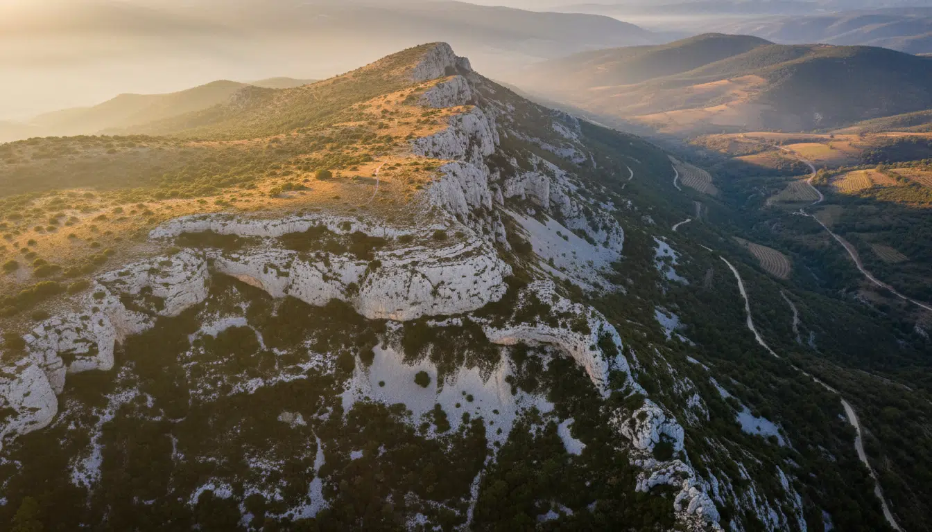 Vue aérienne de la montagne de Lure dans les Alpes-de-Haute-Provence