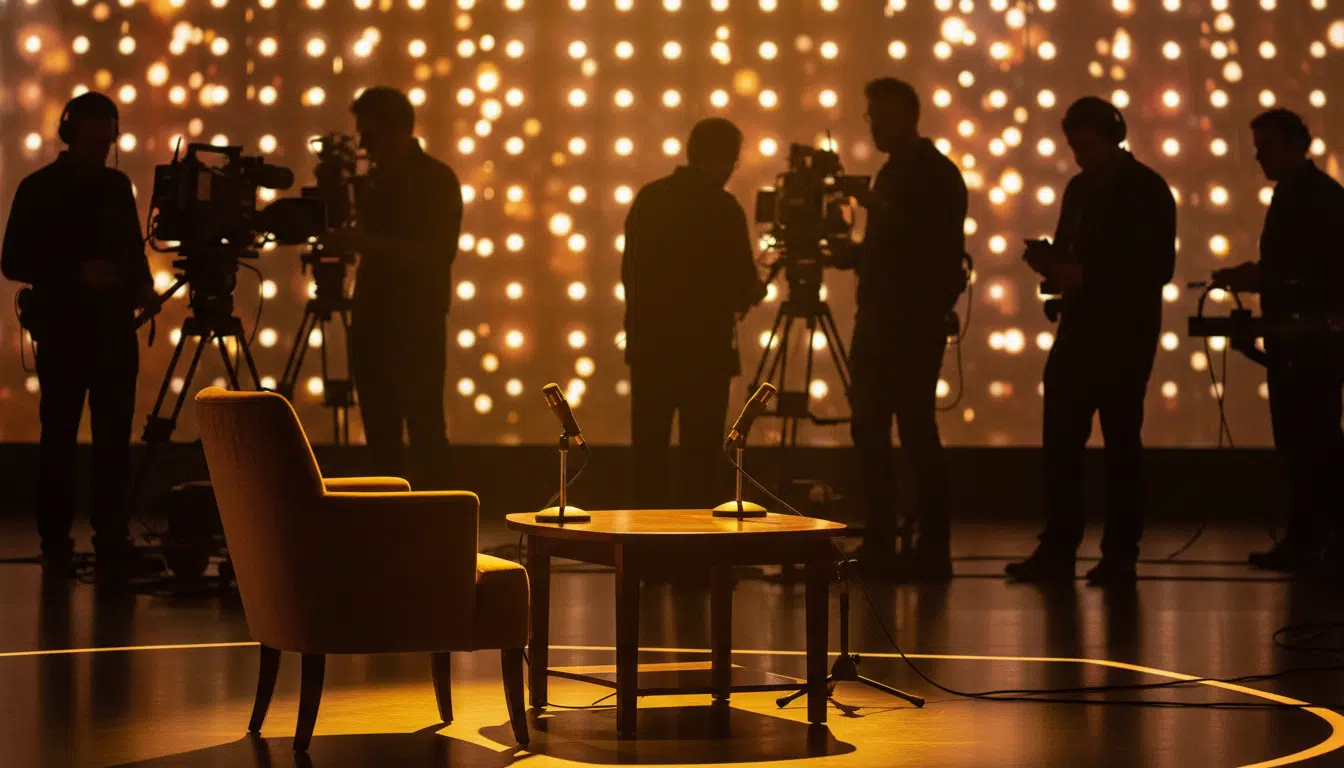 Plateau de télévision lors d'une interview sur l'affaire Dupont de Ligonnès