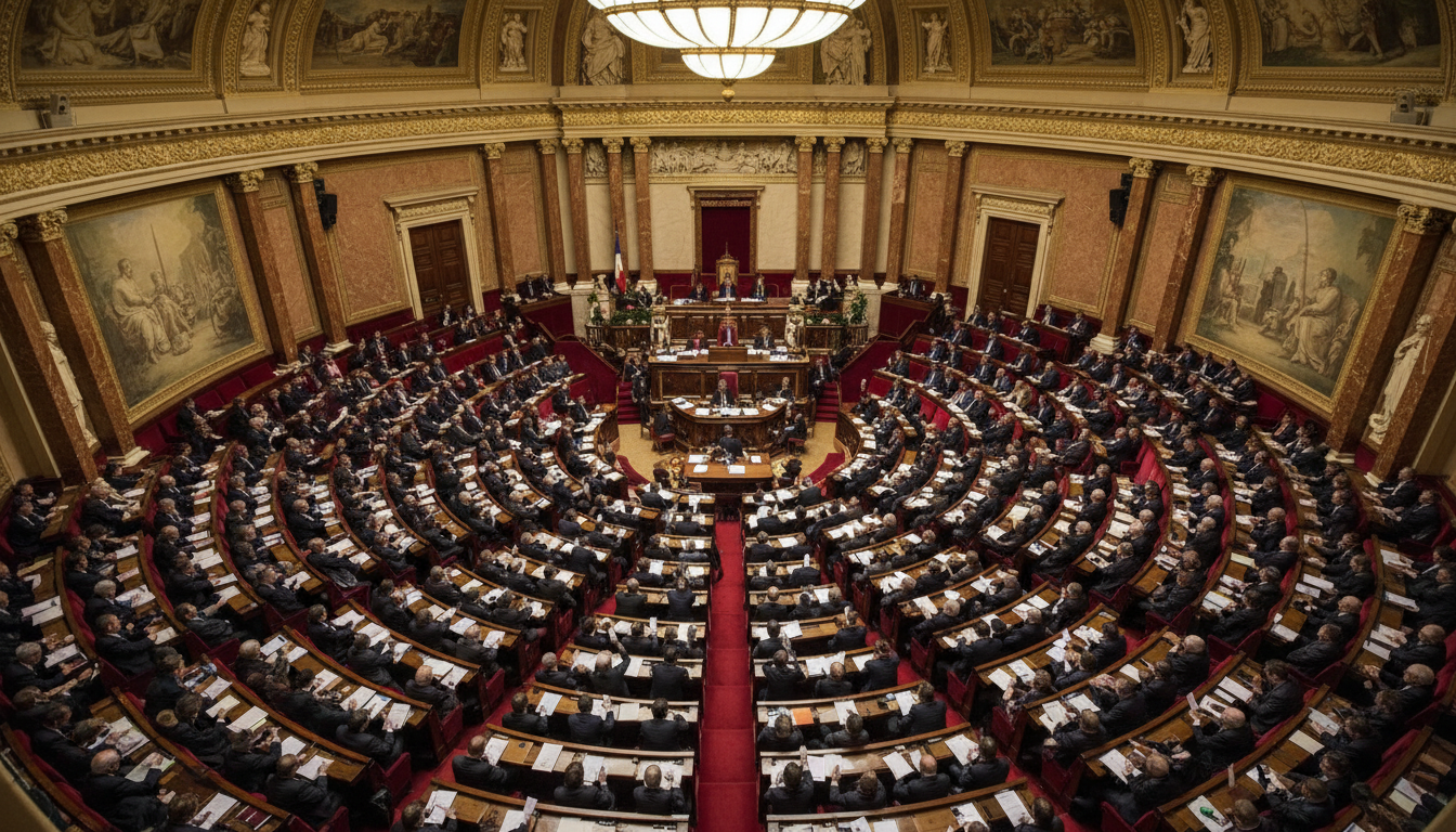 Hémicycle de l'Assemblée nationale lors d'un vote