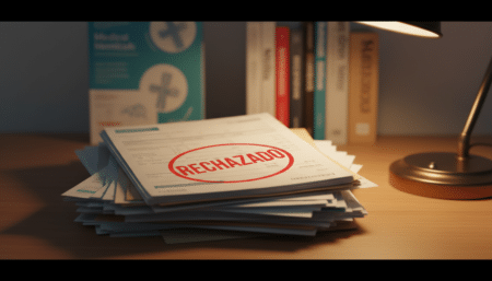 Factures médicales et dossiers patients sur un bureau