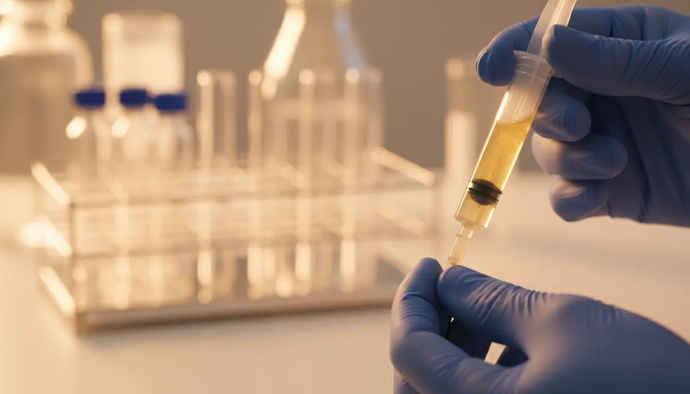 Seringue de graisse injectable en laboratoire médical