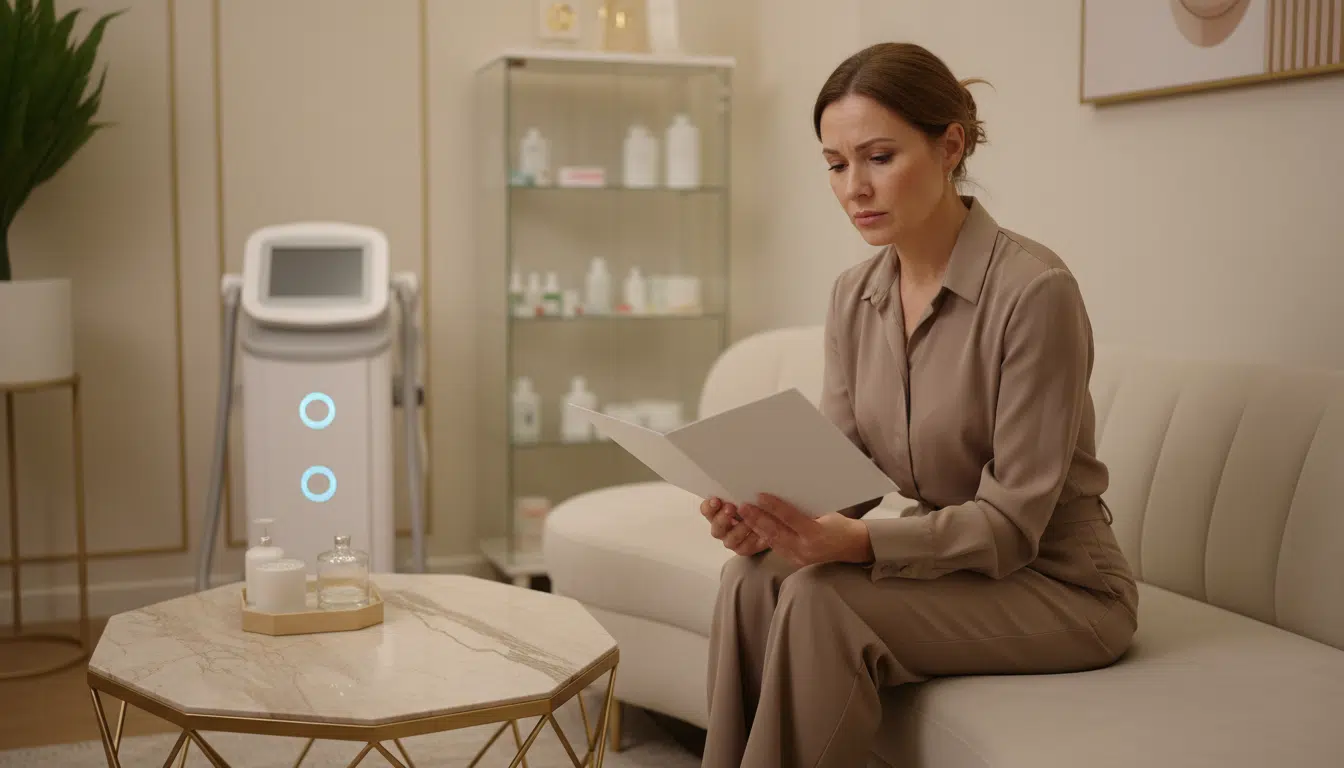 Patiente en consultation dans une clinique esthétique