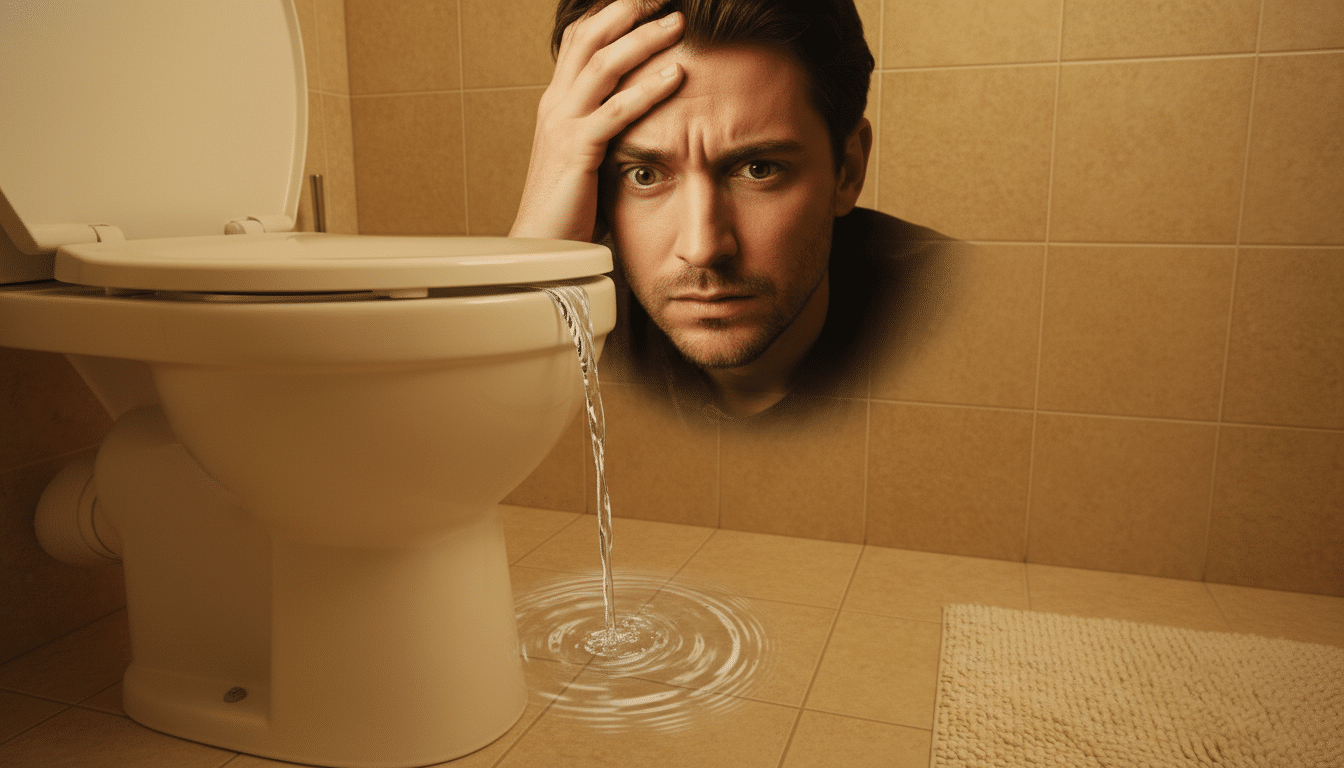 Chasse d'eau qui fuit dans des toilettes