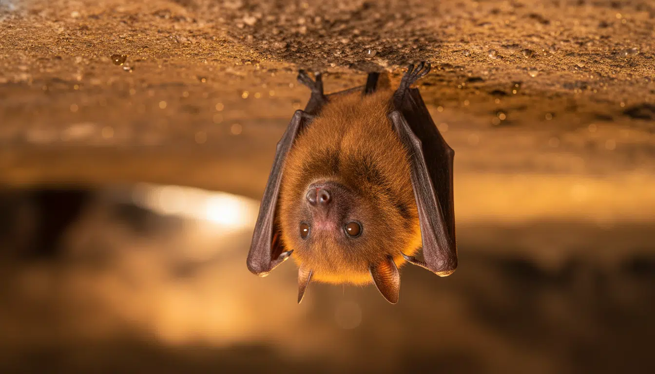 Chauve-souris à nez en cœur Cardioderma cor dans une grotte africaine