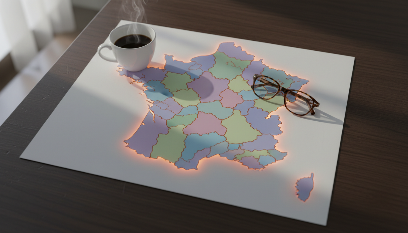 Carte de France avec les départements concernés par le chèque énergie