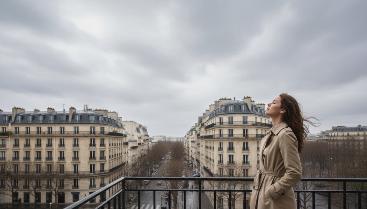 Ciel nuageux au-dessus de Paris un vendredi d'avril