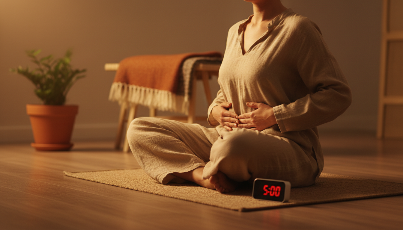 Exercice de respiration abdominale avec minuterie de 5 minutes