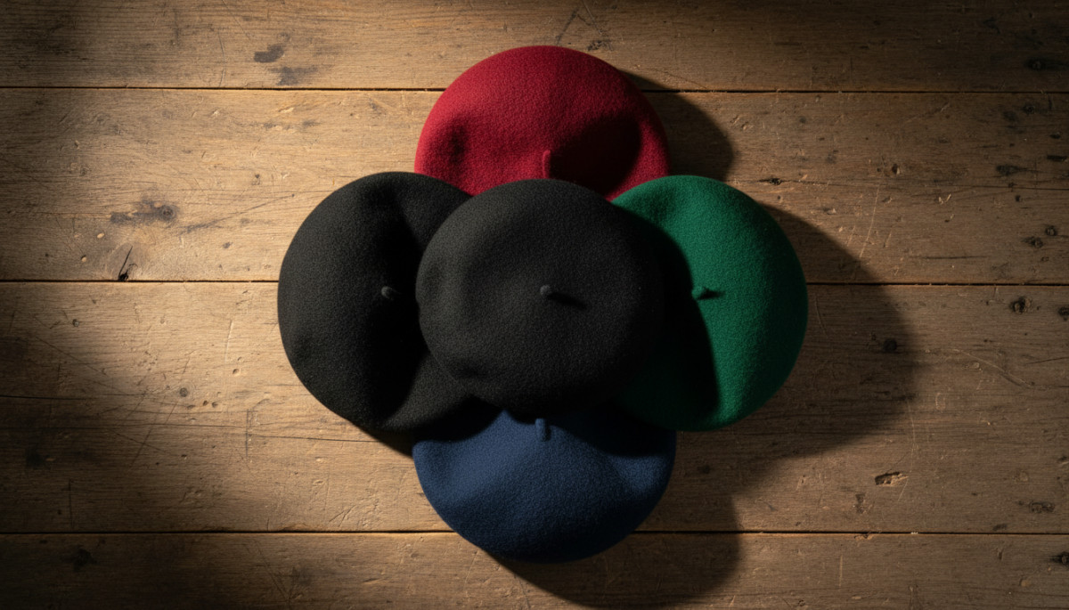 Collection de bérets de différentes couleurs