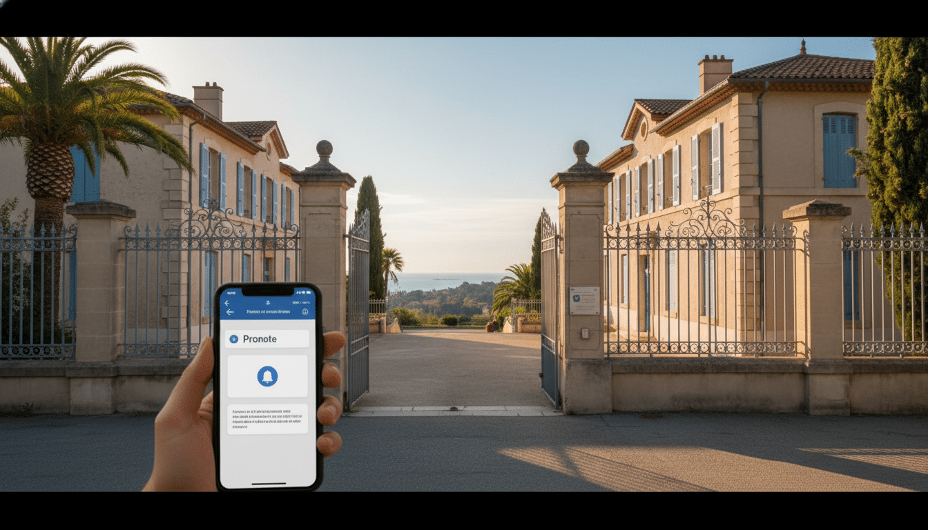 Entrée d'un collège dans le sud de la France