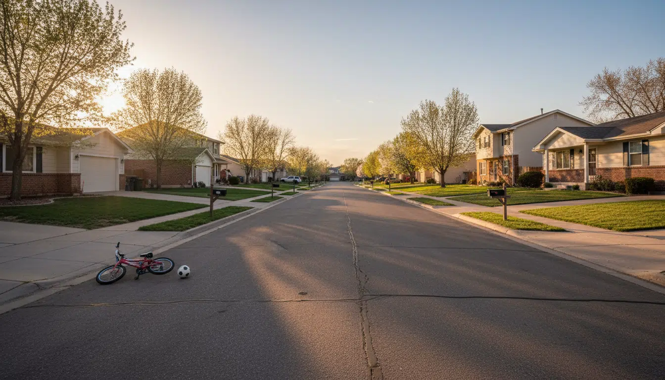 Rue résidentielle calme à Centennial, Colorado