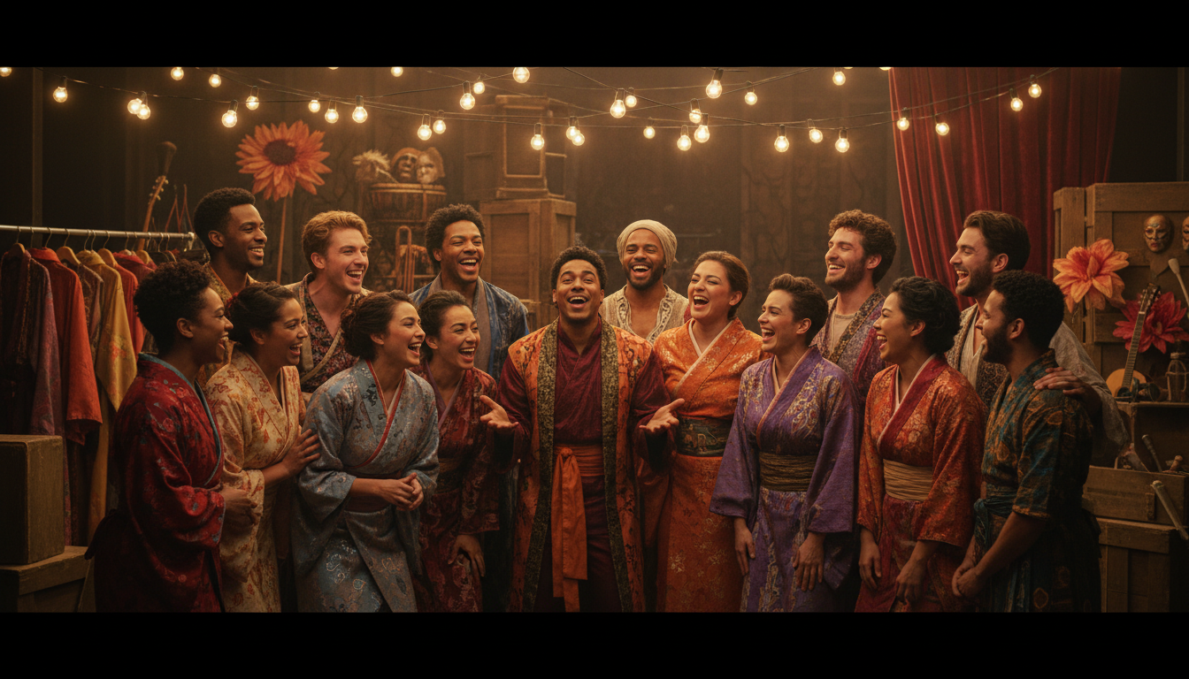 Comédiens du monde entier réunis en coulisses