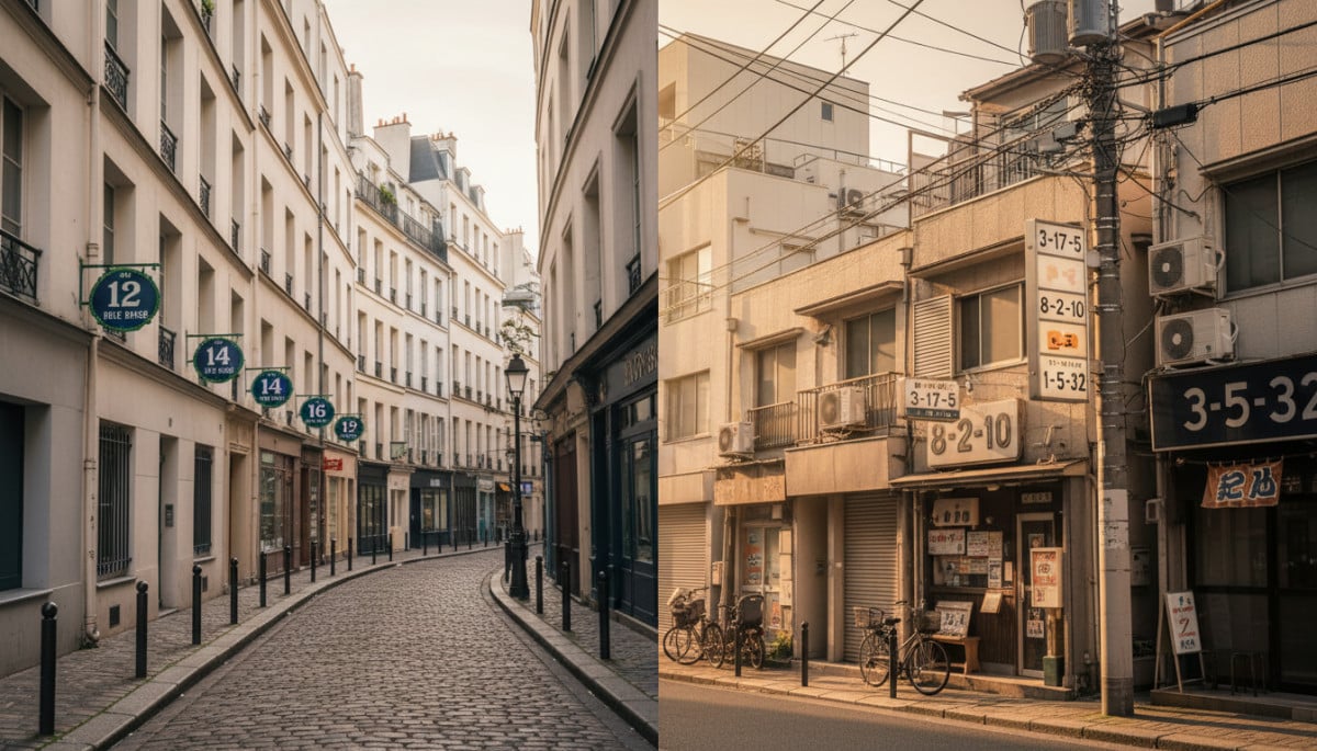 Comparaison numérotation des rues France et Japon