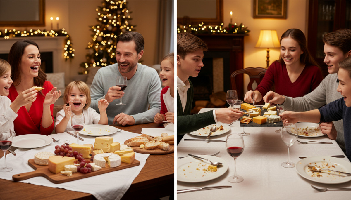 Comparaison repas français fromage avant dessert et repas britannique