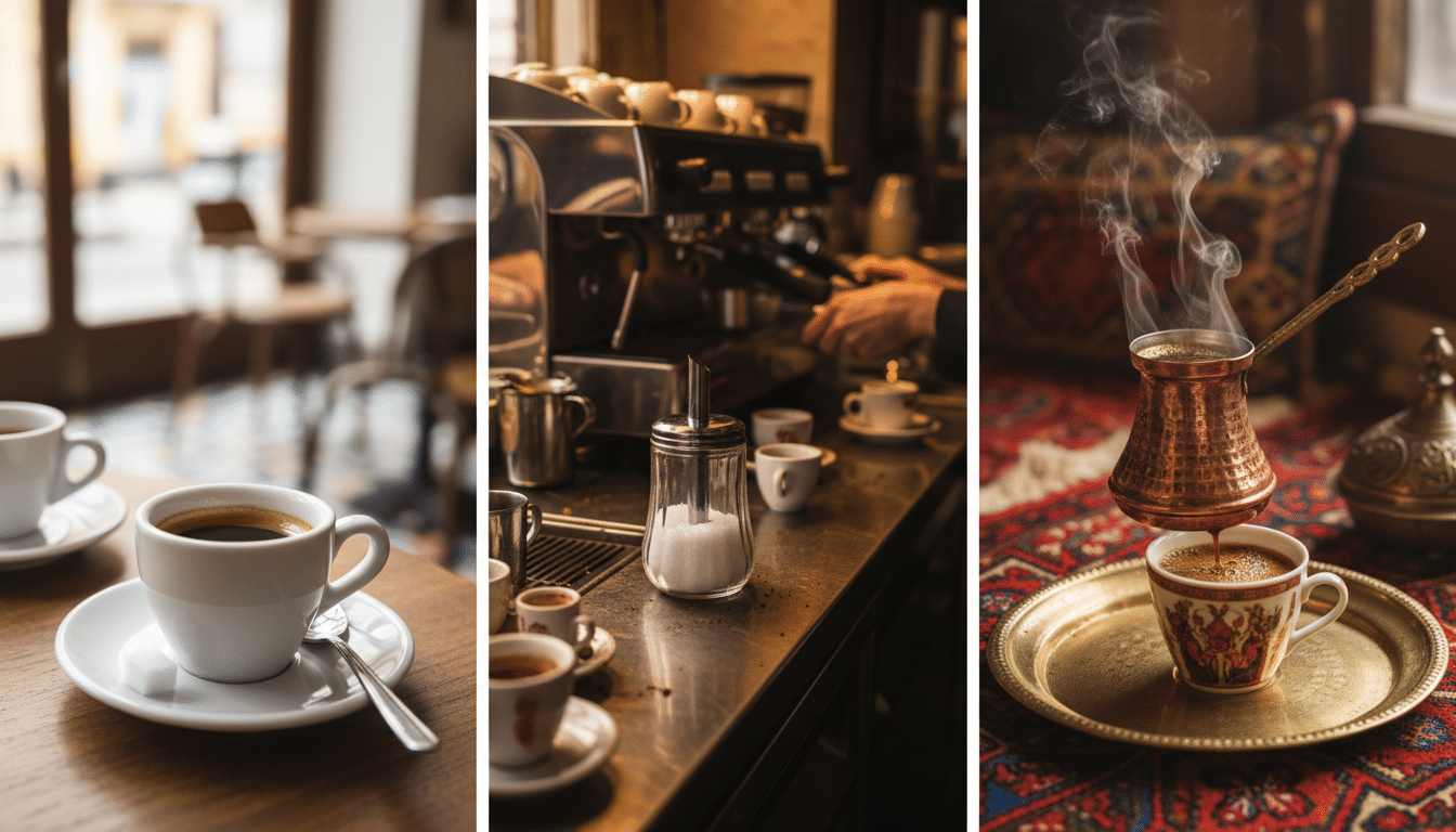 Comparaison traditions sucre café France Italie Turquie