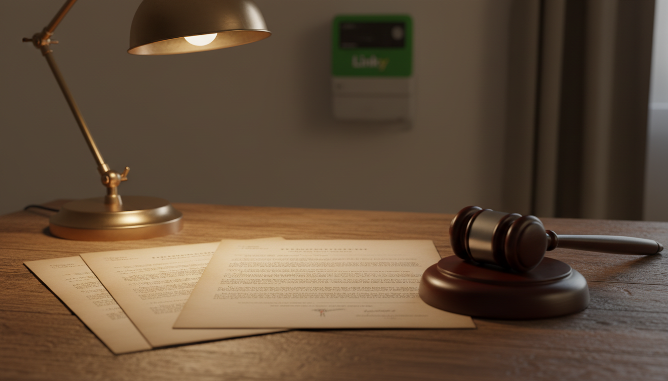 Document juridique et marteau de justice