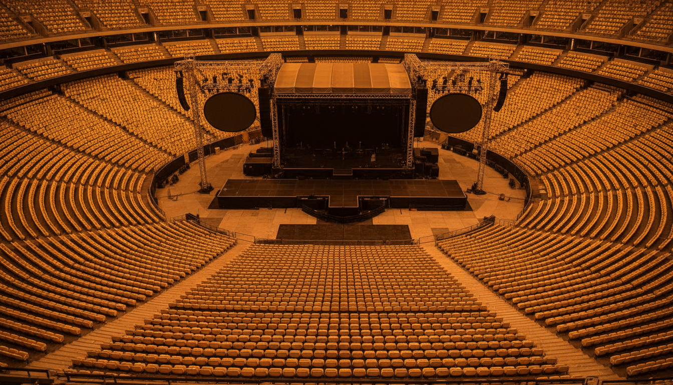 Salle de concert géante vide avant un spectacle à Paris