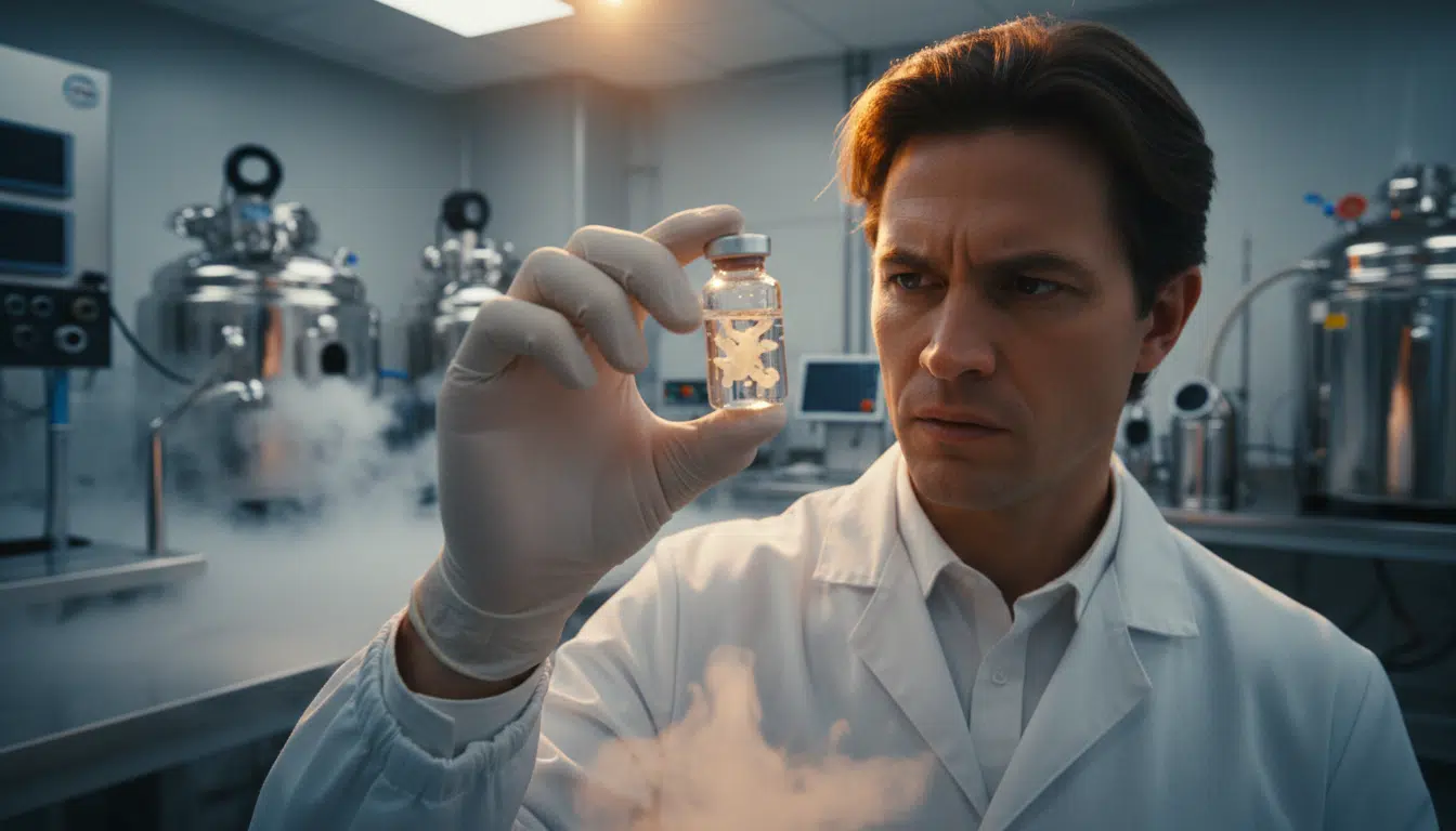 Scientifique manipulant un échantillon de tissu cérébral en laboratoire