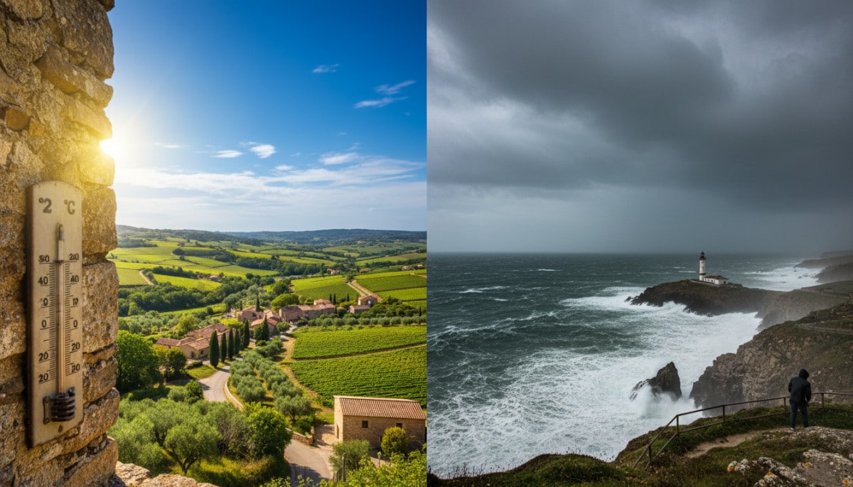 Contraste météo entre le Sud ensoleillé et le Nord pluvieux