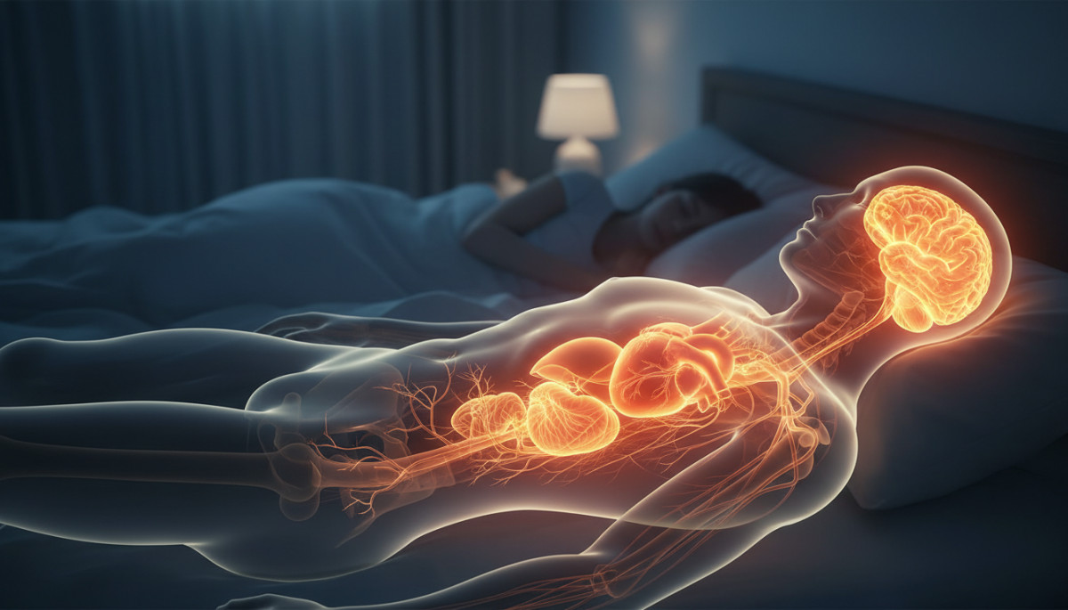 Corps humain actif pendant le sommeil illustration