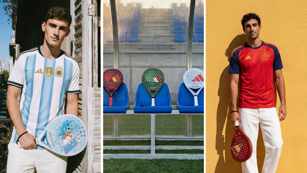 Raquettes de padel adidas aux couleurs de l'Argentine et de l'Espagne pour la Coupe du monde 2026