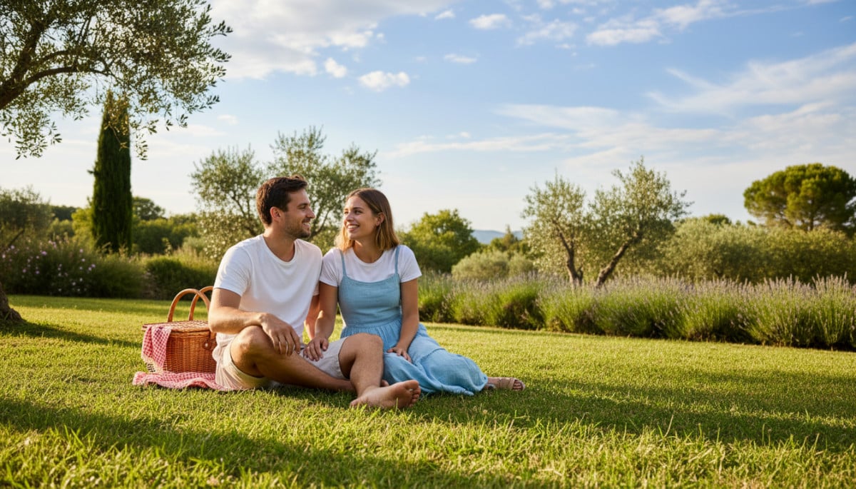 Couple au soleil dans le Sud de la France