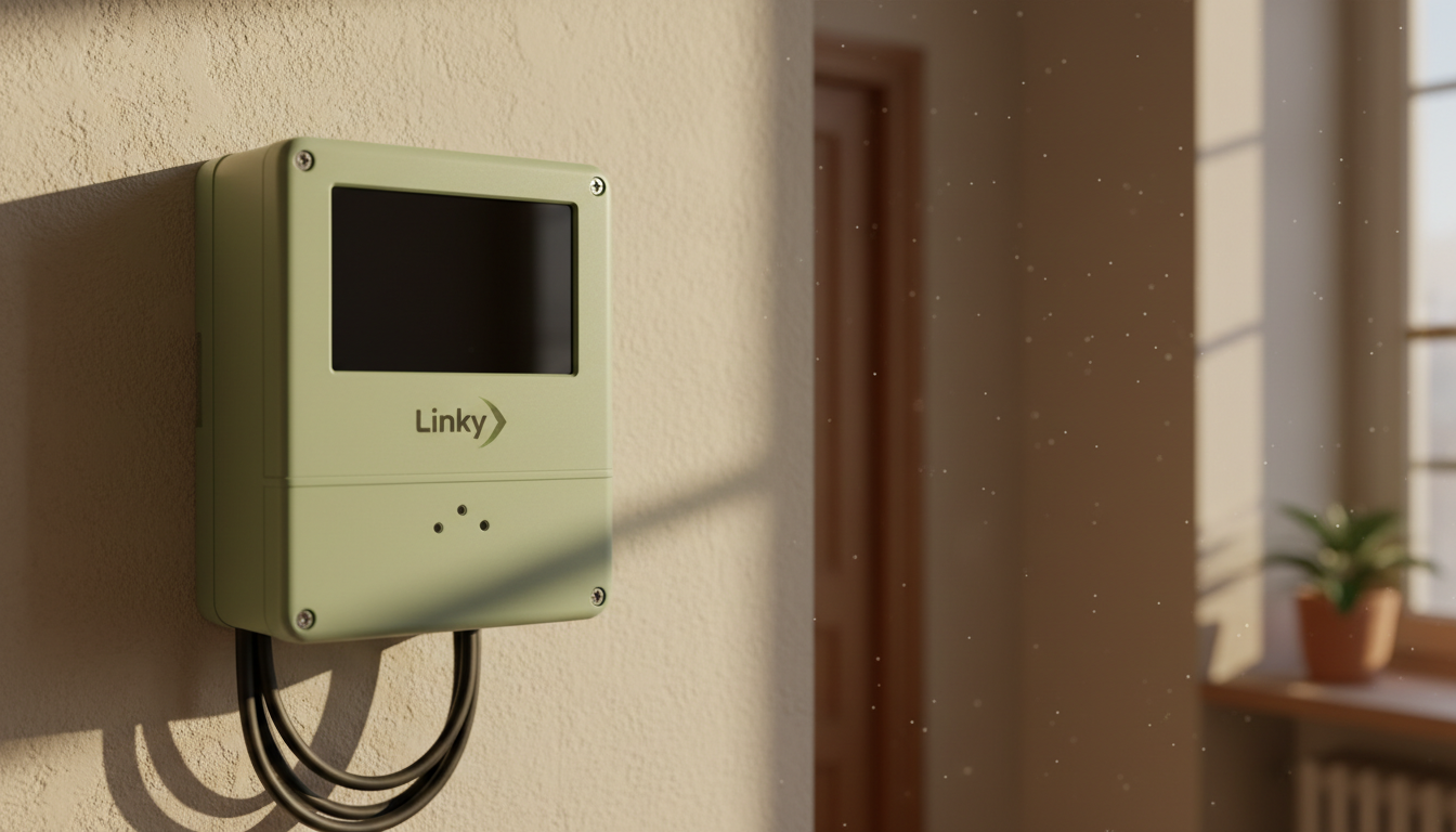 Compteur Linky éteint installé dans un appartement français