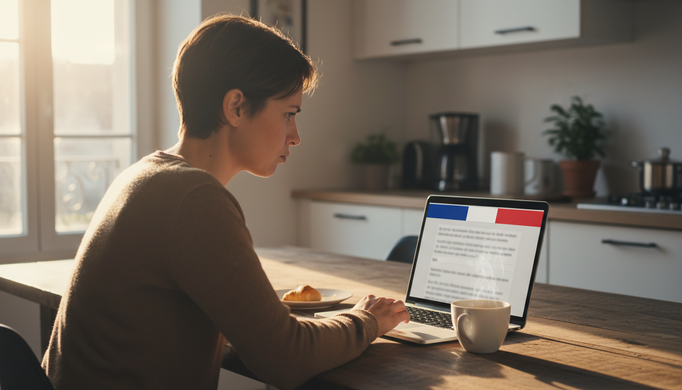 Faux mail gouvernemental de chèque carburant sur un ordinateur