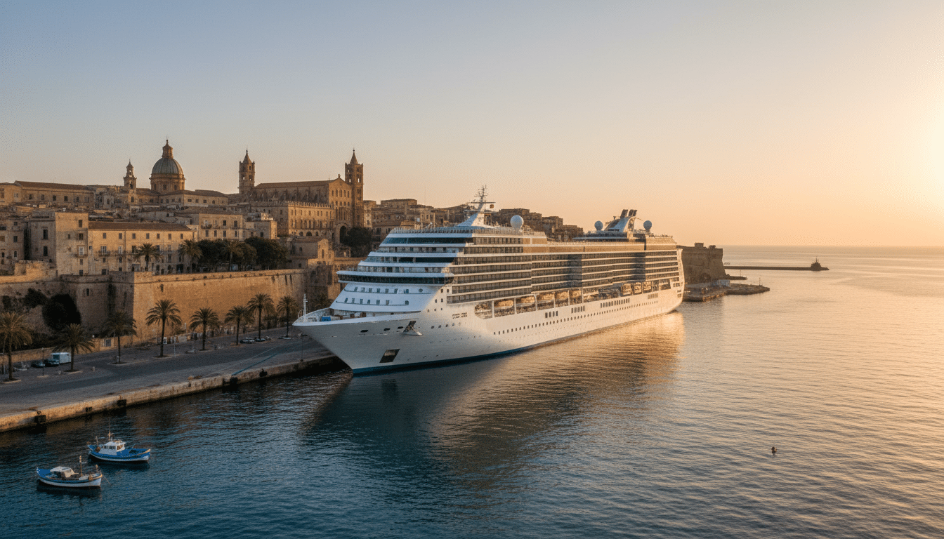 Paquebot de croisière amarré au port de Palerme