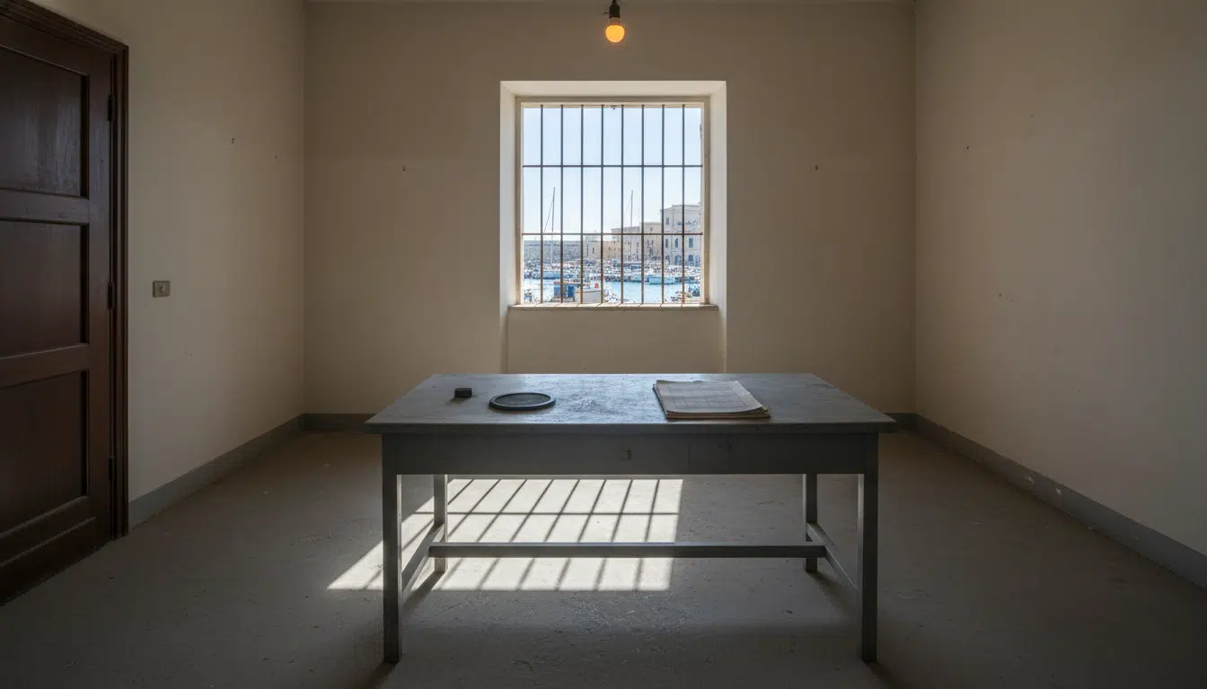 Salle d'interrogatoire au commissariat du port de Palerme