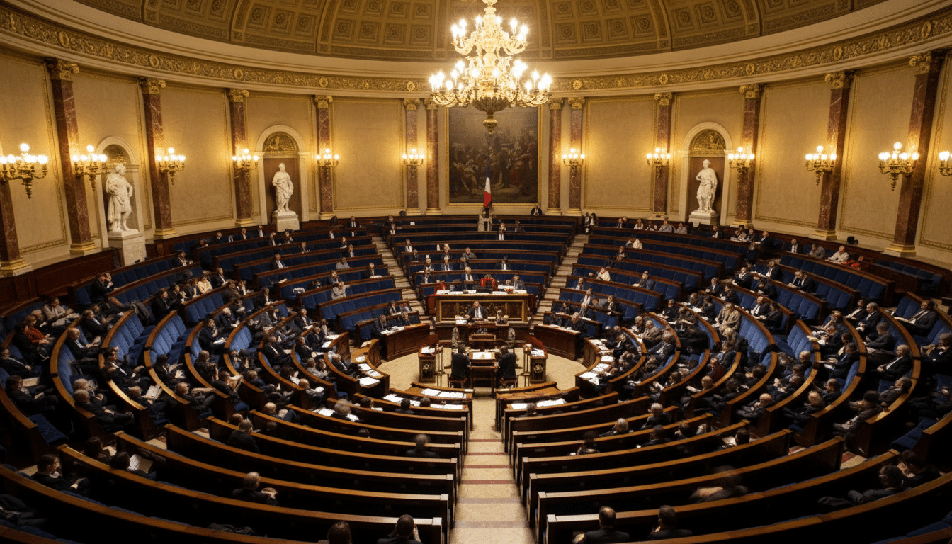 Hémicycle de l'Assemblée nationale française lors du vote