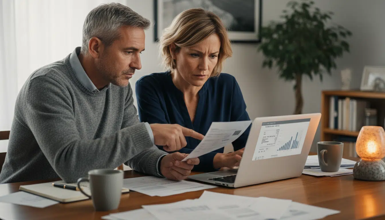 Couple examinant ensemble leurs documents fiscaux