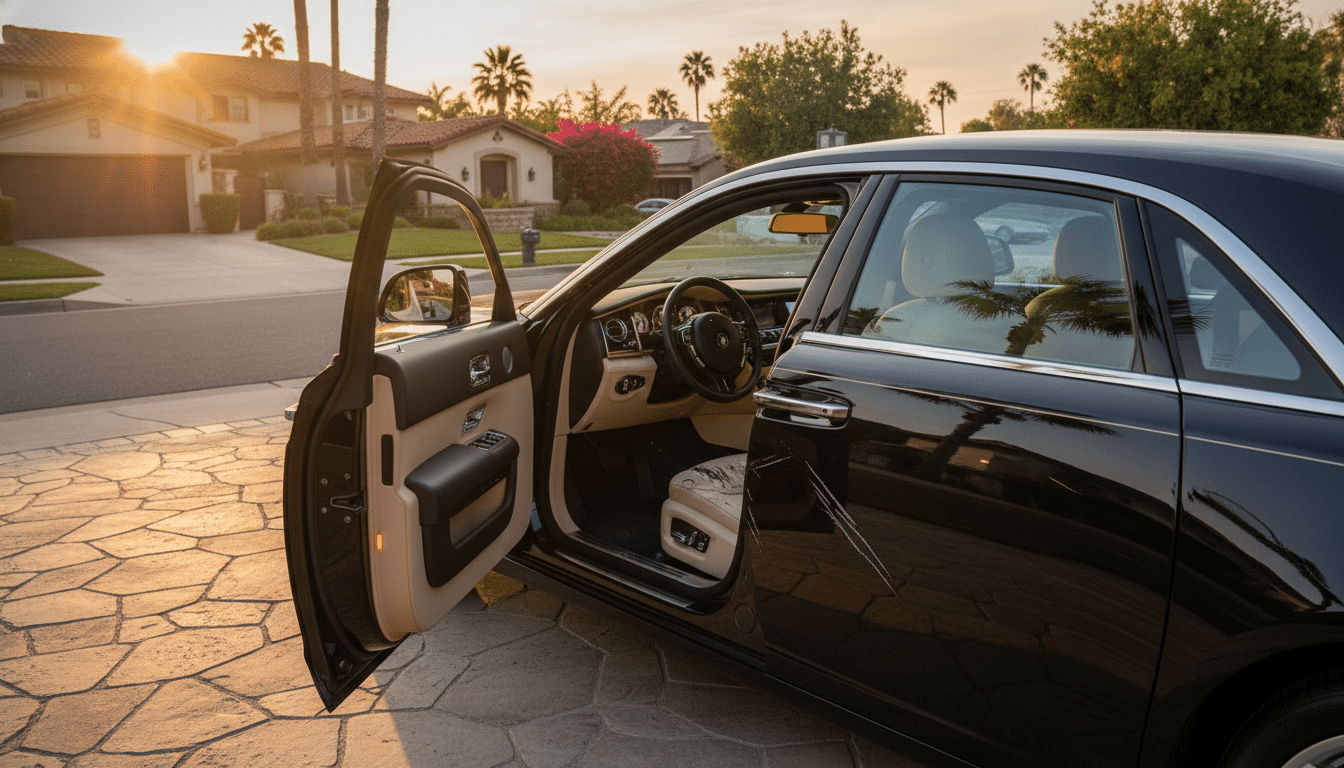 Rolls-Royce Ghost avec griffures sur le cuir intérieur