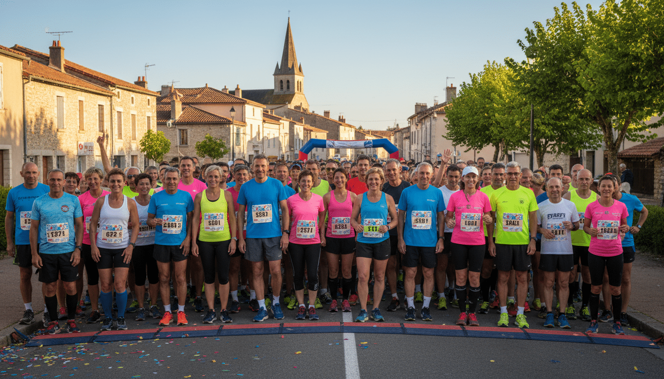 Départ d'une course populaire locale en France
