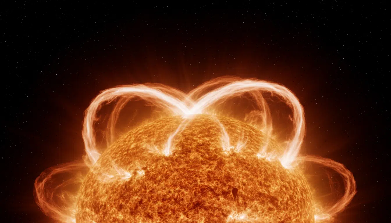 Éruption solaire massive à la surface du soleil