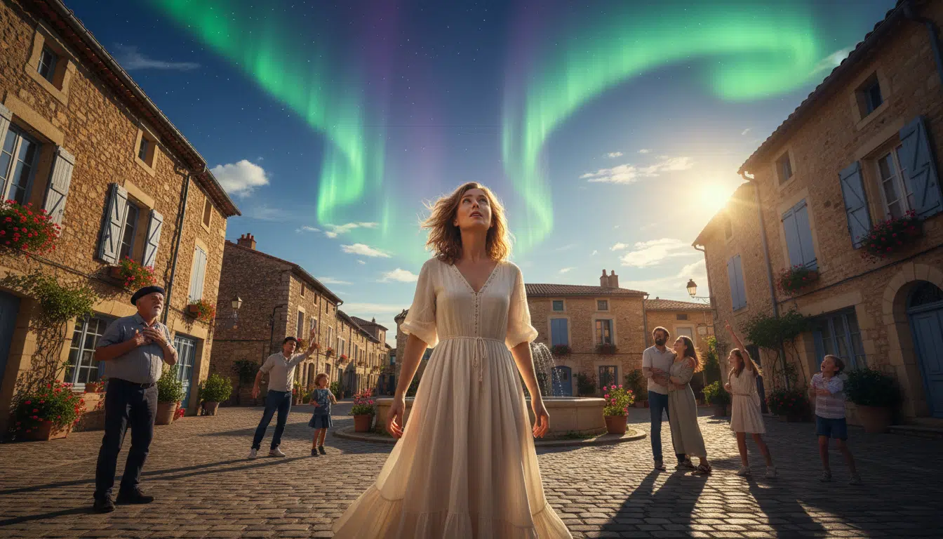 Aurores boréales visibles en plein jour dans un village français