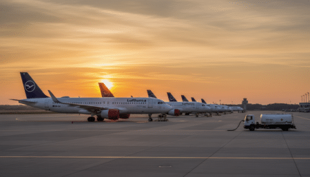 Avions Lufthansa cloués au sol sur un tarmac vide