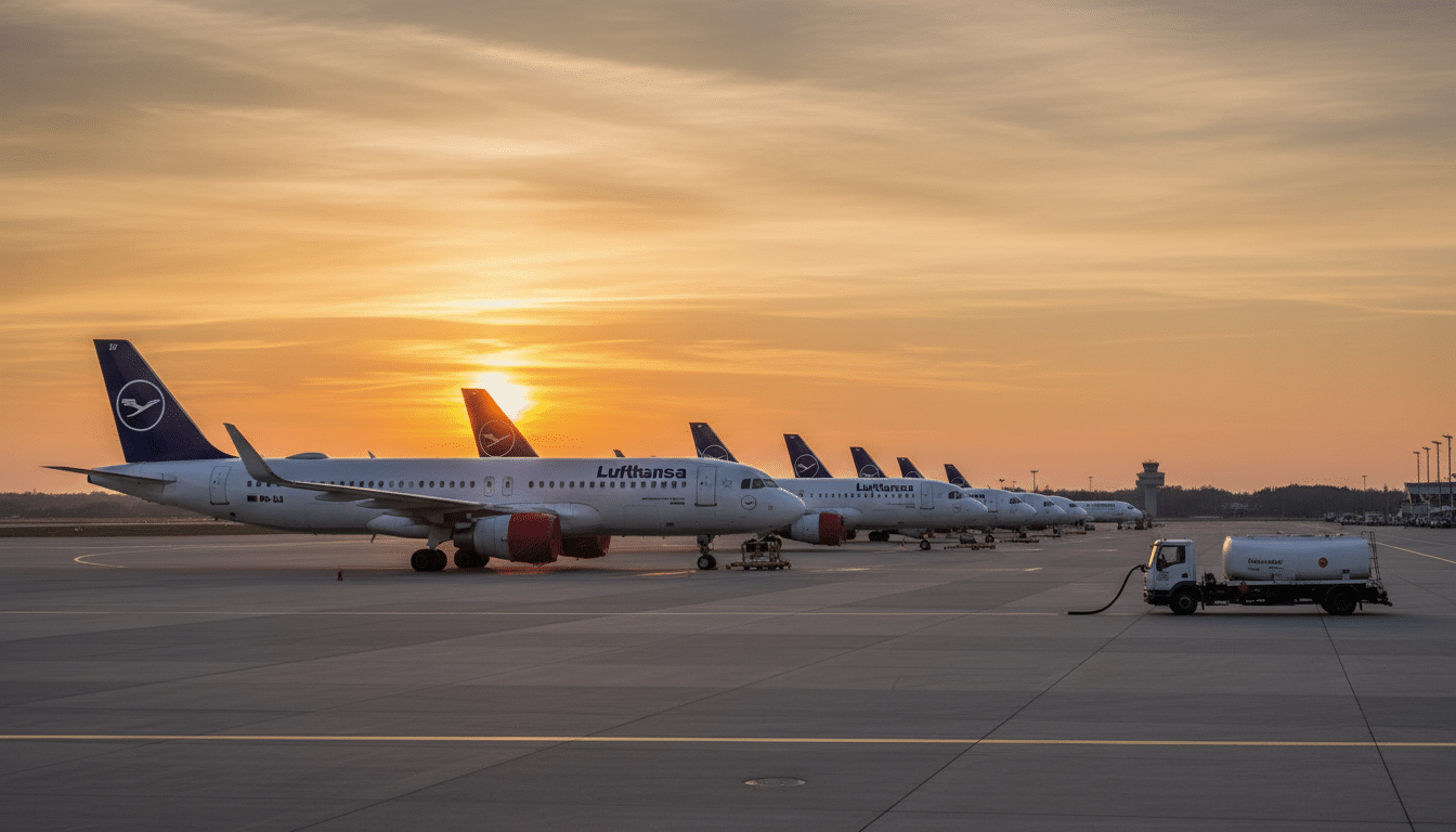 Avions Lufthansa cloués au sol sur un tarmac vide