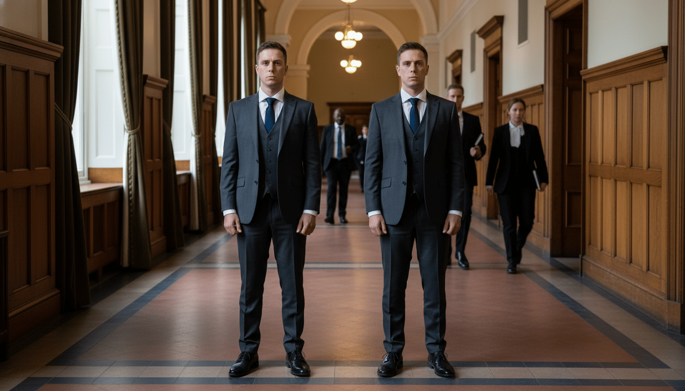 Deux frères jumeaux identiques devant un tribunal britannique