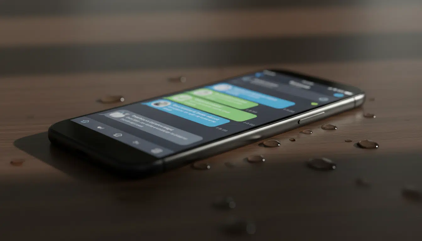 Échanges privés sur smartphone, illustration des messages évoqués dans l'affaire AD Laurent et Jean-Michel Maire